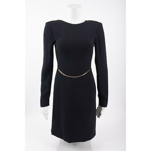 Massimo Dutti Womans Mini Black Dress w Chain Size US 2 EUR 34 NWOT 6614/996 - Picture 2 of 7